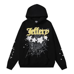 Sp5der Jeffery Black Spider Web Graphic Hoodie