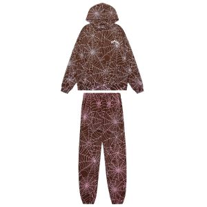 Sp5der Spider Web Print Hoodie Pants Set