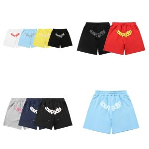 Sp5der Logo Print Casual Summer Shorts