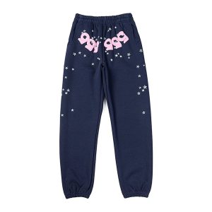 Sp5der Navy Star Print Jogger Sweatpants
