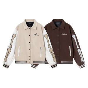 Amiri Men’s Varsity Jacket Skeleton Bone Print