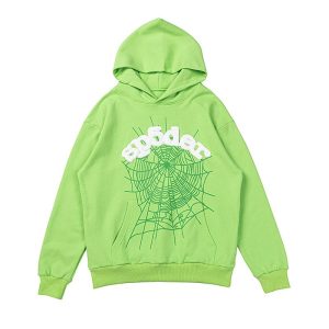 Sp5der Green Spider Web Pullover Hoodie