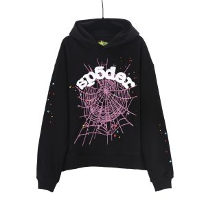 Sp5der Black Spider Web Graphic Hoodie