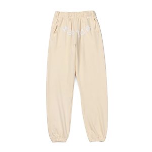 Sp5der Beige Drawstring Jogger Pants for Casual Streetwear