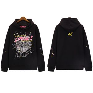 Sp5der Black Spider Web Graphic Hoodie