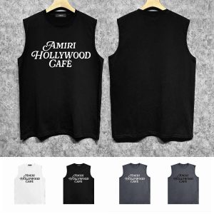 Amiri Hollywood Cafe Sleeveless Cotton T-Shirt