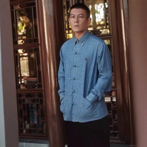 Ralph Lauren Men’s Blue Mandarin Collar Jacket