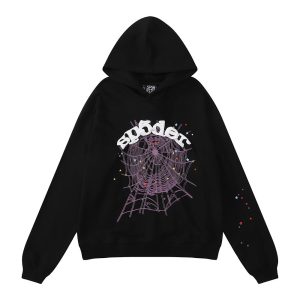 Sp5der Black Spider Web Graphic Pullover Hoodie