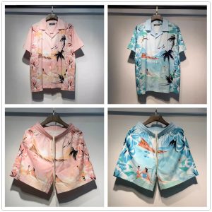 Amiri Tropical Print Shirt and Shorts Set