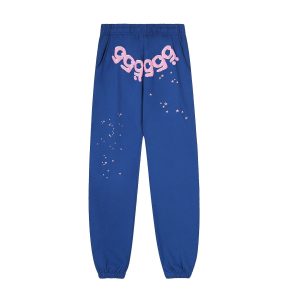 Sp5der Blue Logo Graphic Sweatpants Mens Jogger Pants