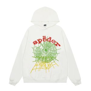 Sp5der White Spider Web Graphic Hoodie