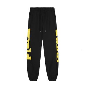 Sp5der Black Yellow Graphic Jogger Pants