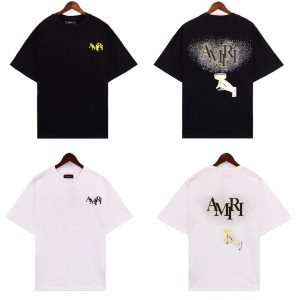 Amiri Logo Graphic Cotton T-Shirt Black White Unisex