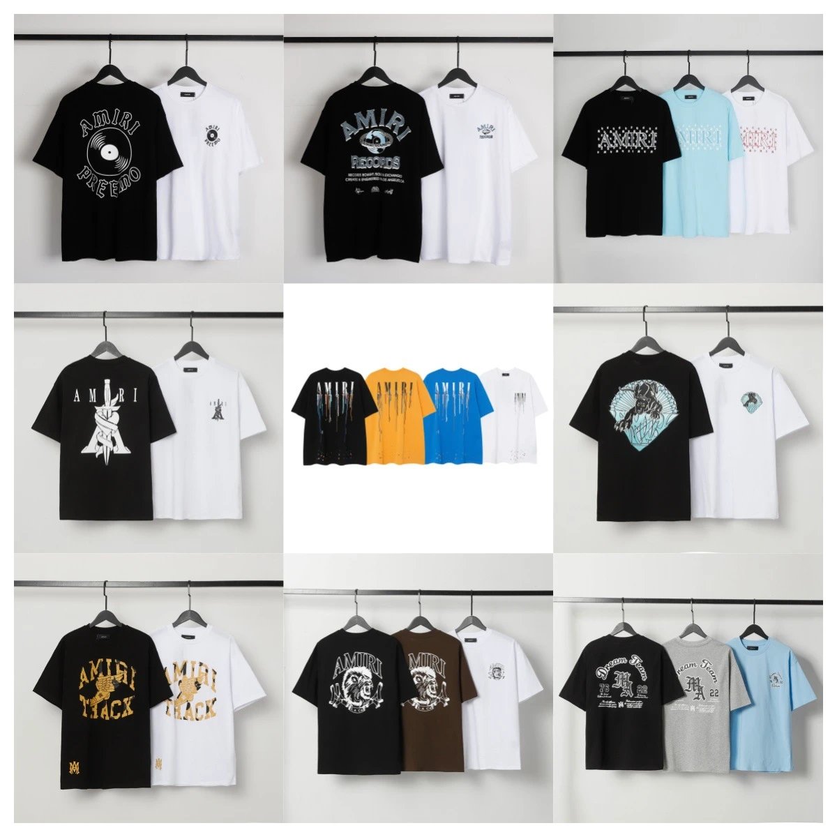 A Bathing Ape Amiri Graphic Logo Cotton T-Shirt Streetwear Tee - Buy at OopBuy