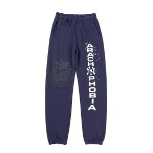 Sp5der Arachnophobia Navy Graphic Sweatpants Joggers