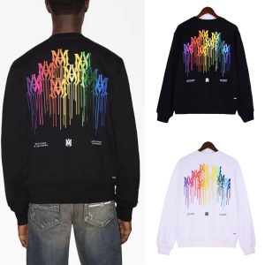 Amiri Rainbow Drip MA Logo Crewneck Sweatshirt