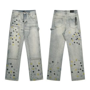 Amiri Light Wash Poker Card Embroidered Jeans