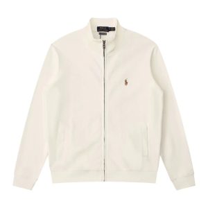Polo Ralph Lauren Cream Full-Zip Mock Neck Jacket