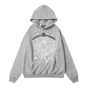Arachnophobia Spider Web Graphic Pullover Hoodie