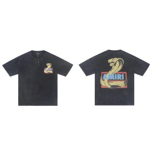 Amiri Dinosaur Graphic Vintage Black T-Shirt