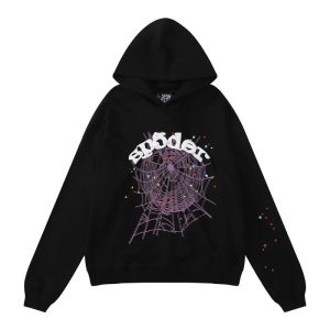 Sp5der Black Spider Web Graphic Pullover Hoodie