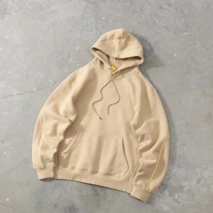 Nike Beige Pullover Hoodie Casual Fleece Sweatshirt