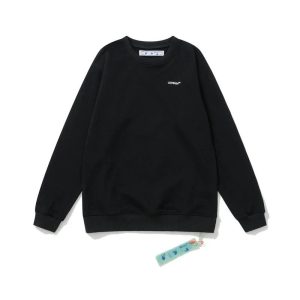 Off-White Black Logo Crewneck Sweatshirt for Men