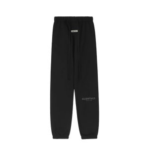 Essentials Black Fleece Jogger Sweatpants for Men
