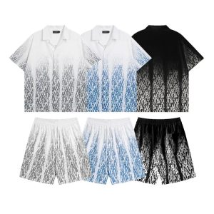 Amiri Men’s Gradient Print Polo Shirt Shorts Set