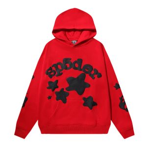 Sp5der Red Star Graphic Pullover Hoodie