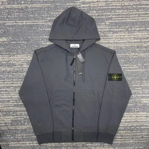 Stone Island Grey Zip Hoodie Jacket