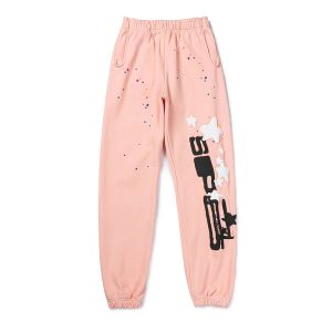 PantsSp5der Pink Logo Jogger Sweatpants Y2K Style