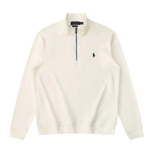 Polo Ralph Lauren Men’s Ivory Quarter-Zip Pullover Sweater