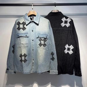 Amiri Star Embroidered Denim Shirt Jacket