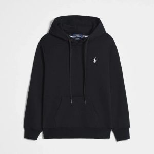Polo Ralph Lauren Black Pullover Hoodie with Logo