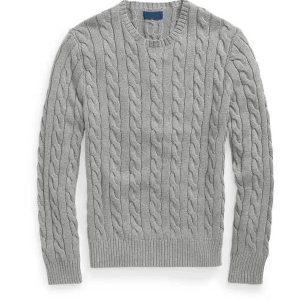 Ralph Lauren Men’s Gray Cable Knit Crewneck Sweater