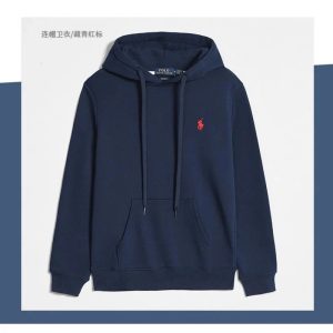 Polo Ralph Lauren Navy Pullover Hoodie with Red Pony Logo