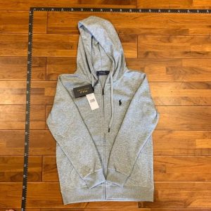 Polo Ralph Lauren Grey Full-Zip Logo Hoodie Sweatshirt