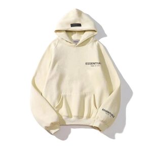 Essentials Cream Pullover Hoodie Casual Streetwear Sweatshirt