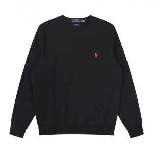 Ralph Lauren Men’s Black Crewneck Logo Sweater Pullover