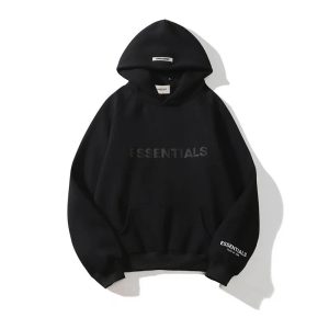 Essentials Fear of God Black Pullover Hoodie