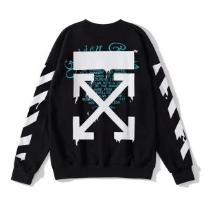 Off-White Arrow Logo Black Sweatshirt Streetwear Pullover