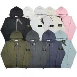 Stone Island Zip Up Hoodie Casual Sweatshirt Jacket