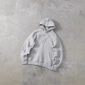 Nike Swoosh Gray Pullover Hoodie Casual Sweatshirt