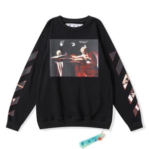 Off-White Graphic Print Black Sweater Sweatshirt