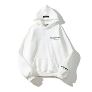 Essentials White Pullover Hoodie for Men and Women