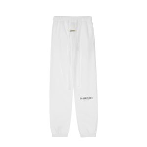 Essentials White Fleece Sweatpants Casual Jogger Pants