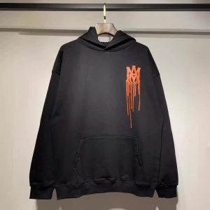 Amiri Black Logo Pullover Hoodie Mens Streetwear