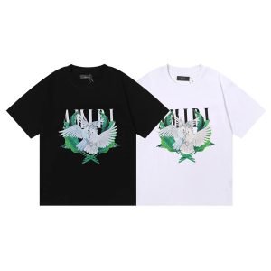 Amiri Eagle Logo Graphic Cotton T-Shirt Black White