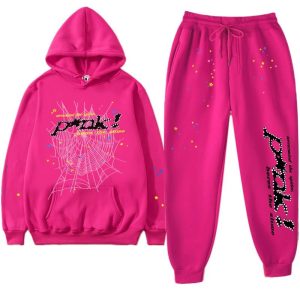 Sp5der Pink Spider Web Hoodie & Jogger Set